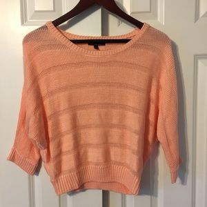 Lightweight batwing knit crop sweater